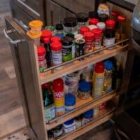 Custom spice rack cabinet.